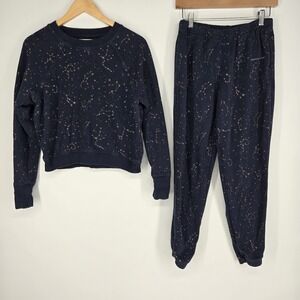 Spiritual Gangster Blue Sweater Zodiac Bridget Pullover Sweatpants Small Set